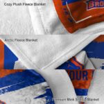 personalized boise state broncos paint strokes orange white blanket best selling
