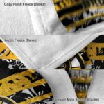 personalized boston bruins floral stripes gold white blanket premium grade