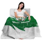 personalized boston celtics grunge streaks green blanket best selling