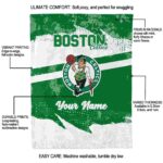 personalized boston celtics grunge streaks green blanket best selling