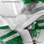 personalized boston celtics grunge streaks green blanket best selling