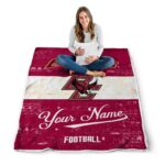 personalized boston college eagles grunge texture maroon white blanket high quality
