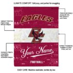 personalized boston college eagles grunge texture maroon white blanket new arrival