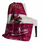 personalized boston college eagles grunge texture maroon white blanket top rated