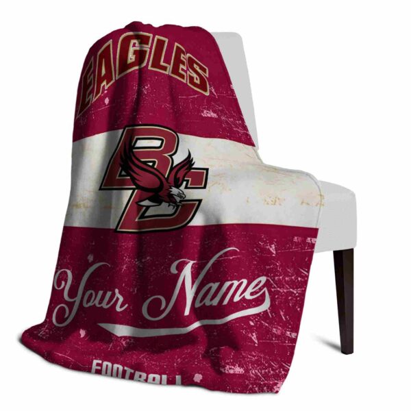 personalized boston college eagles grunge texture maroon white blanket top rated