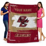 personalized boston college eagles paint strokes maroon white blanket fashion forward