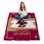 personalized boston college eagles paint strokes maroon white blanket high quality