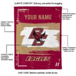 personalized boston college eagles paint strokes maroon white blanket new arrival
