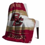 personalized boston college eagles paint strokes maroon white blanket top rated