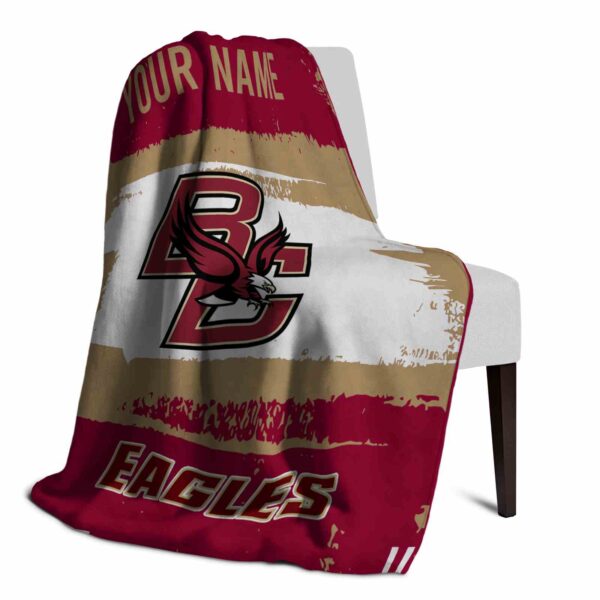 personalized boston college eagles paint strokes maroon white blanket top rated