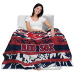 personalized boston red sox floral stripes red white blanket latest model
