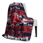 personalized boston red sox floral stripes red white blanket top rated