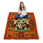 personalized bowling green falcons baby yoda orange blanket best selling