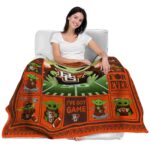 personalized bowling green falcons baby yoda orange blanket best selling