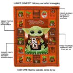 personalized bowling green falcons baby yoda orange blanket best selling