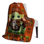 personalized bowling green falcons baby yoda orange blanket best selling