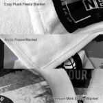 personalized brooklyn nets paint strokes black white blanket best selling