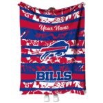 personalized buffalo bills floral stripes blue white blanket best selling