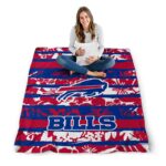 personalized buffalo bills floral stripes blue white blanket best selling