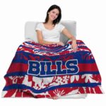 personalized buffalo bills floral stripes blue white blanket best selling