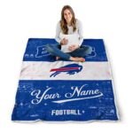 personalized buffalo bills grunge texture blue white blanket best selling
