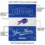 personalized buffalo bills grunge texture blue white blanket best selling