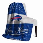 personalized buffalo bills grunge texture blue white blanket best selling