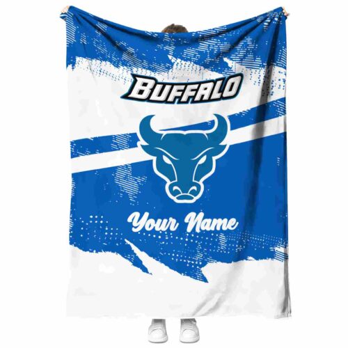 personalized buffalo bulls grunge streaks royal blue blanket best selling