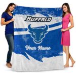 personalized buffalo bulls grunge streaks royal blue blanket best selling