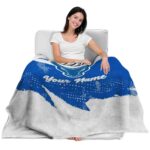 personalized buffalo bulls grunge streaks royal blue blanket best selling