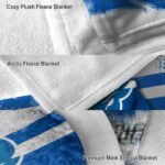 personalized buffalo bulls grunge streaks royal blue blanket best selling