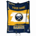 personalized buffalo sabres paint strokes navy blue white blanket best selling
