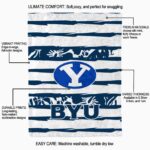 personalized byu cougars floral stripes blue white blanket new arrival