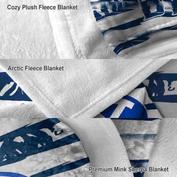 personalized byu cougars floral stripes blue white blanket premium grade