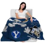 personalized byu cougars mickey blue blanket latest model