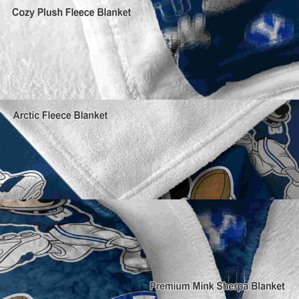 personalized byu cougars mickey blue blanket premium grade