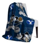 personalized byu cougars mickey blue blanket top rated