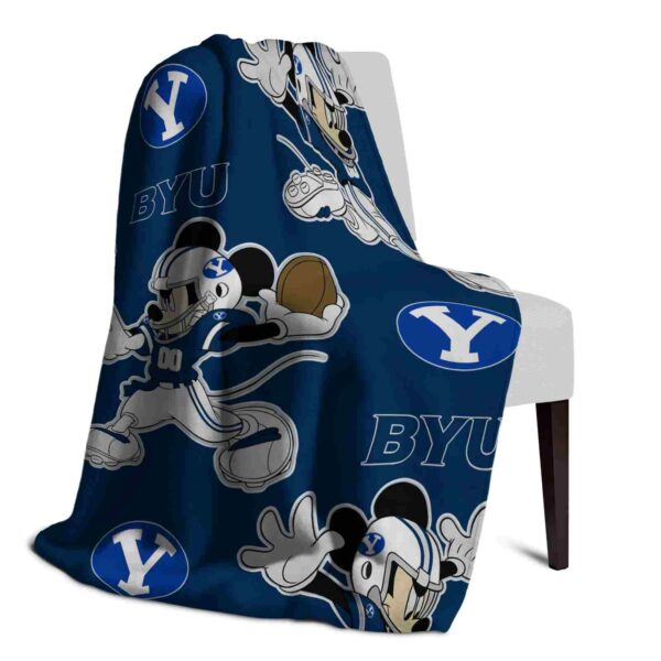 personalized byu cougars mickey blue blanket top rated