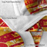 personalized calgary flames floral stripes red white blanket best selling