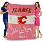 personalized calgary flames grunge texture red white blanket best selling