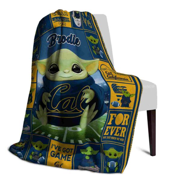 personalized california golden bears baby yoda blue blanket top rated