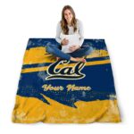 personalized california golden bears grunge streaks blue blanket best selling