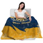 personalized california golden bears grunge streaks blue blanket best selling