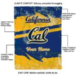 personalized california golden bears grunge streaks blue blanket best selling