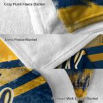 personalized california golden bears grunge streaks blue blanket best selling