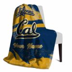 personalized california golden bears grunge streaks blue blanket best selling