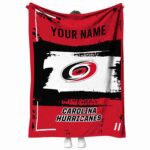 personalized carolina hurricanes paint strokes red white blanket best selling