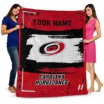 personalized carolina hurricanes paint strokes red white blanket best selling