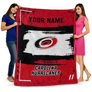 personalized carolina hurricanes paint strokes red white blanket fashion forward