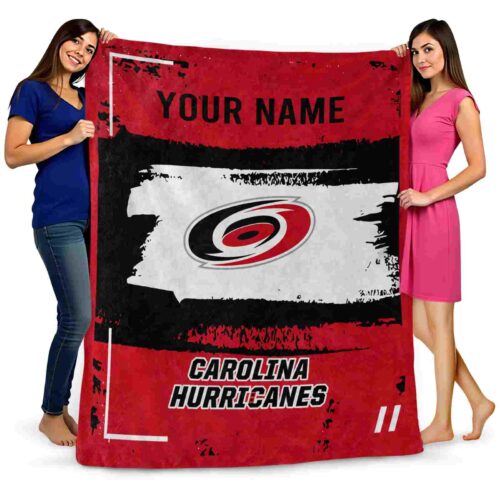 personalized carolina hurricanes paint strokes red white blanket fashion forward